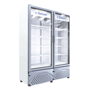 ENFRIADOR VERTICAL DE DOBLE PUERTA DE VIDRIO GELUM | GC-EV-42-E2 |  42 ft³