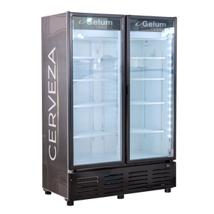 ENFRIADOR VERTICAL DE DOBLE PUERTA DE VIDRIO GELUM | VN-120-G |  42 ft³