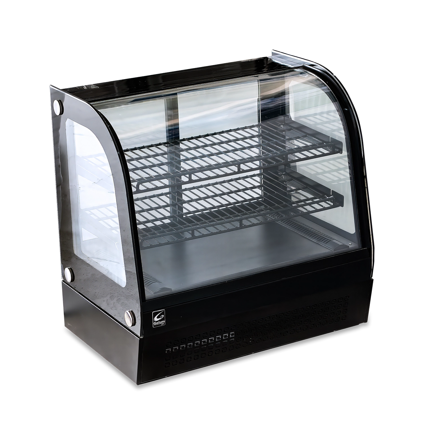 VITRINA FULL GLASS MOSTRADOR CURVA GELUM-DELI | GD-VFG-MC-69-N |  69cm