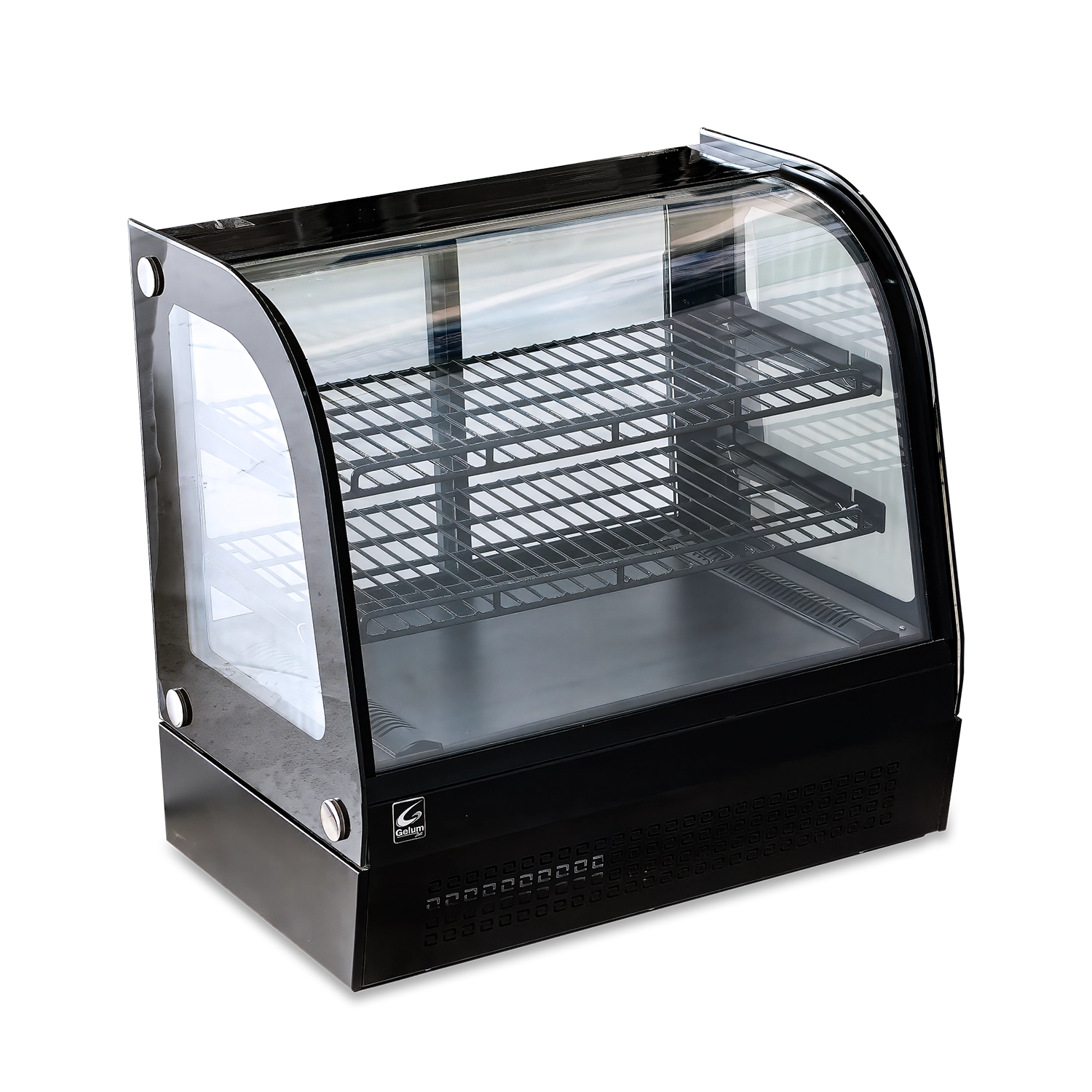 VITRINA FULL GLASS MOSTRADOR CURVA GELUM-DELI | GD-VFG-MC-69-N |  69cm